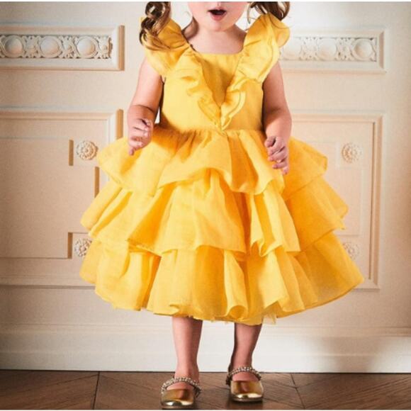 Janie and Jack Other - Janie And Jack X Disney Girls Yellow Belle Organza Dress Size 2T